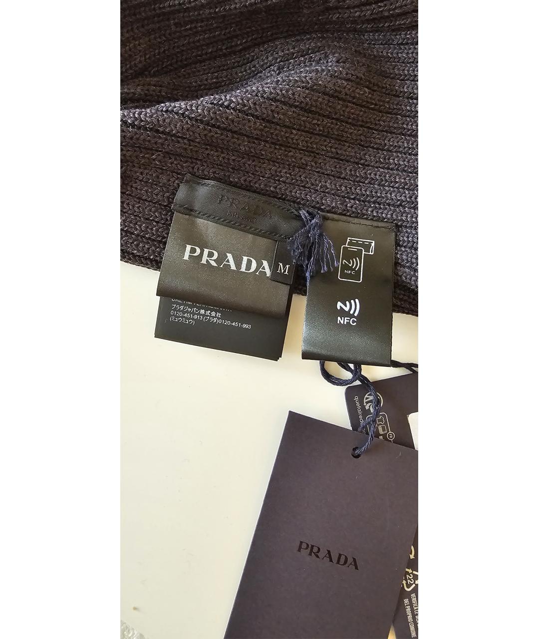 PRADA Черная шерстяная шапка, фото 3