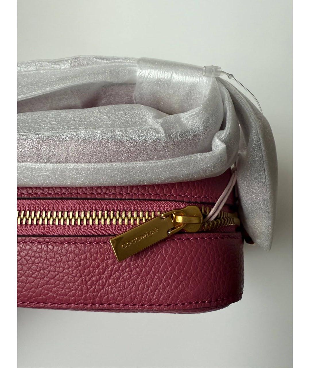 COCCINELLE Бордовая кожаная сумка через плечо, фото 4