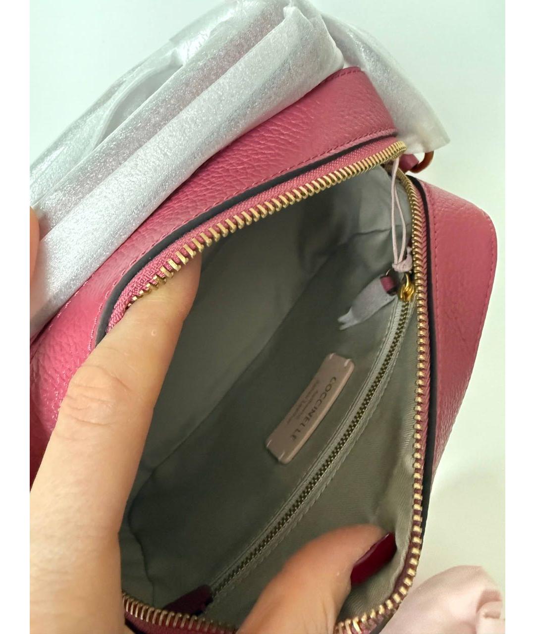 COCCINELLE Бордовая кожаная сумка через плечо, фото 2