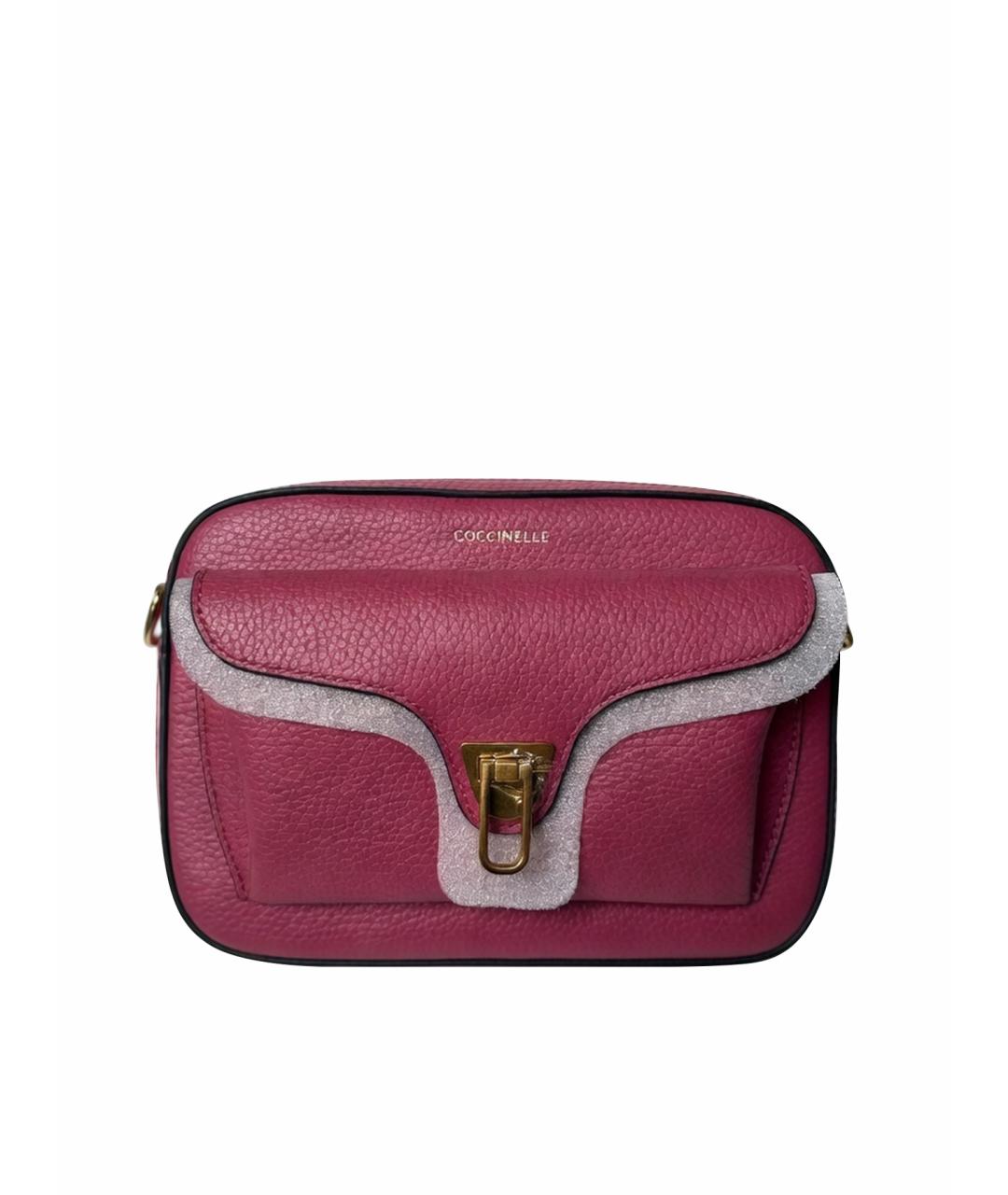 COCCINELLE Бордовая кожаная сумка через плечо, фото 1