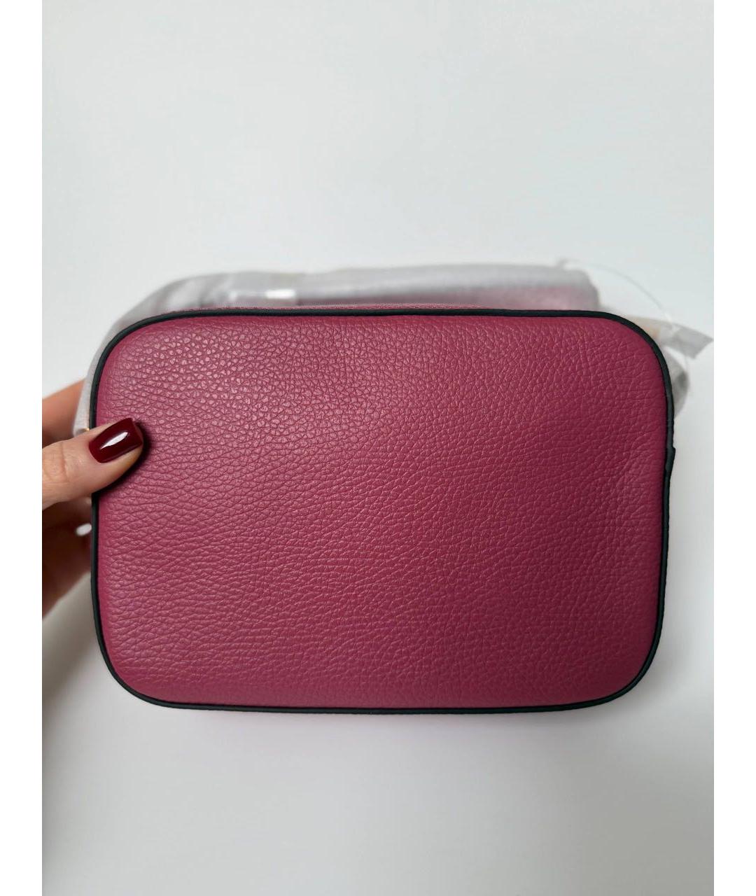 COCCINELLE Бордовая кожаная сумка через плечо, фото 3