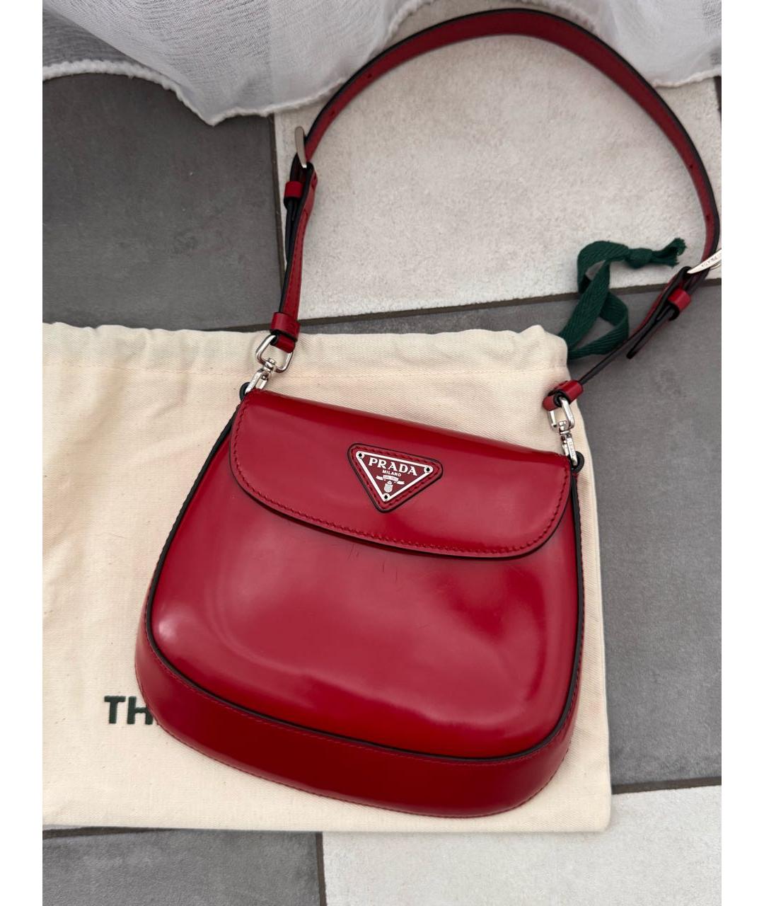 PRADA Красная сумка через плечо из лакированной кожи, фото 2