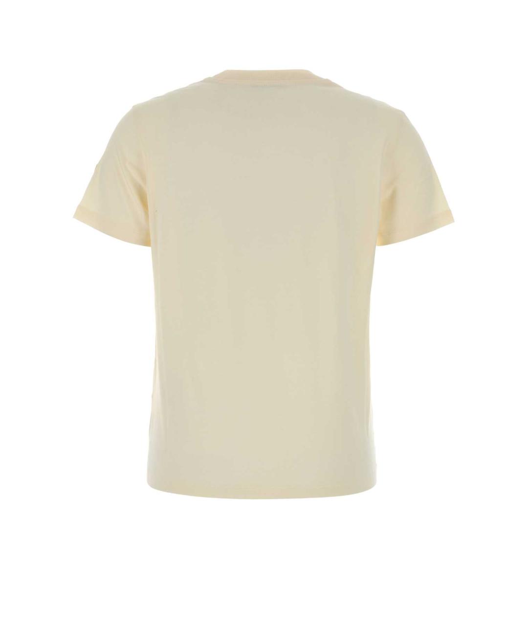 MONCLER Бежевая хлопковая футболка, фото 2