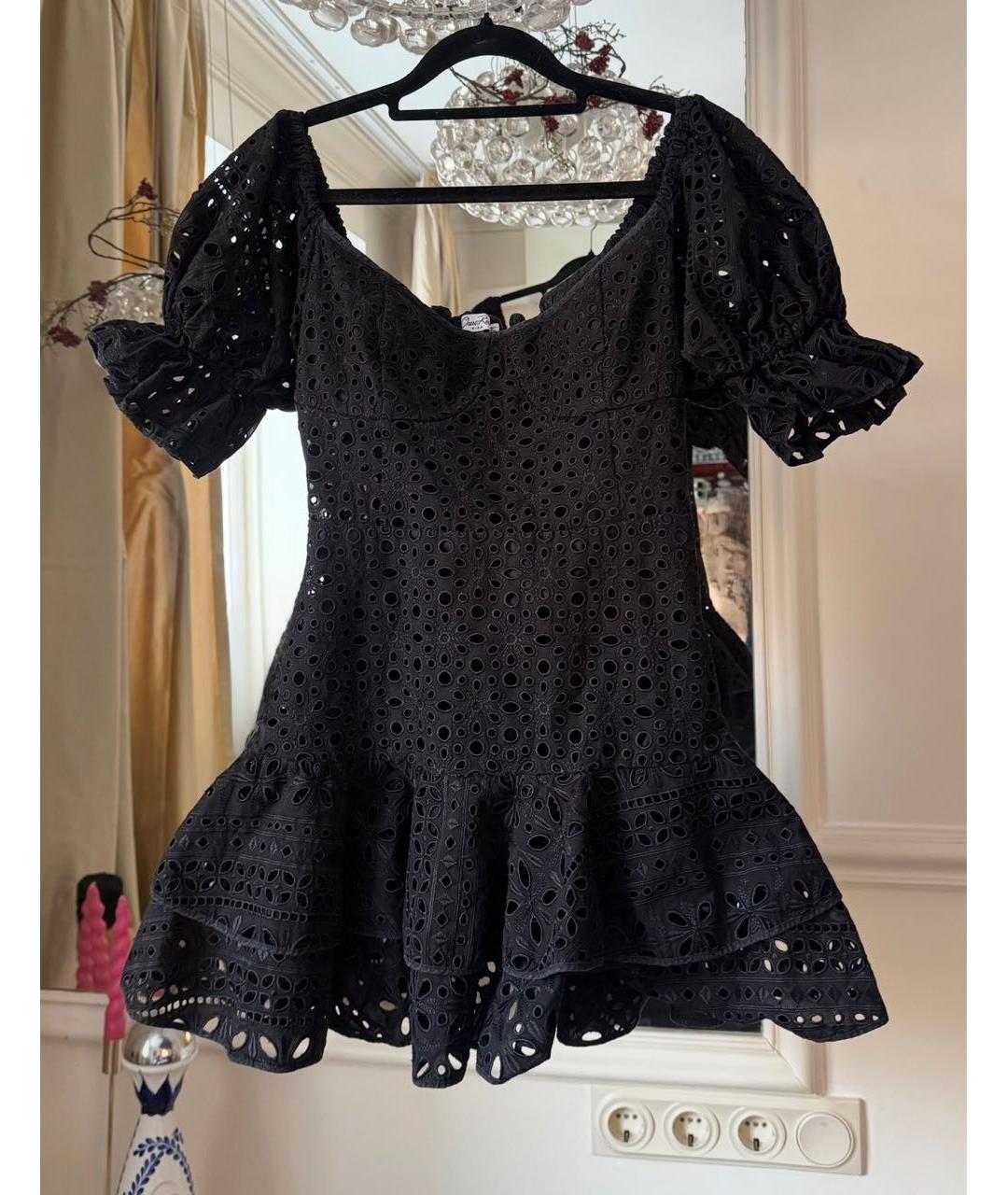 CHARO RUIZ Черное хлопковое повседневное платье, фото 3