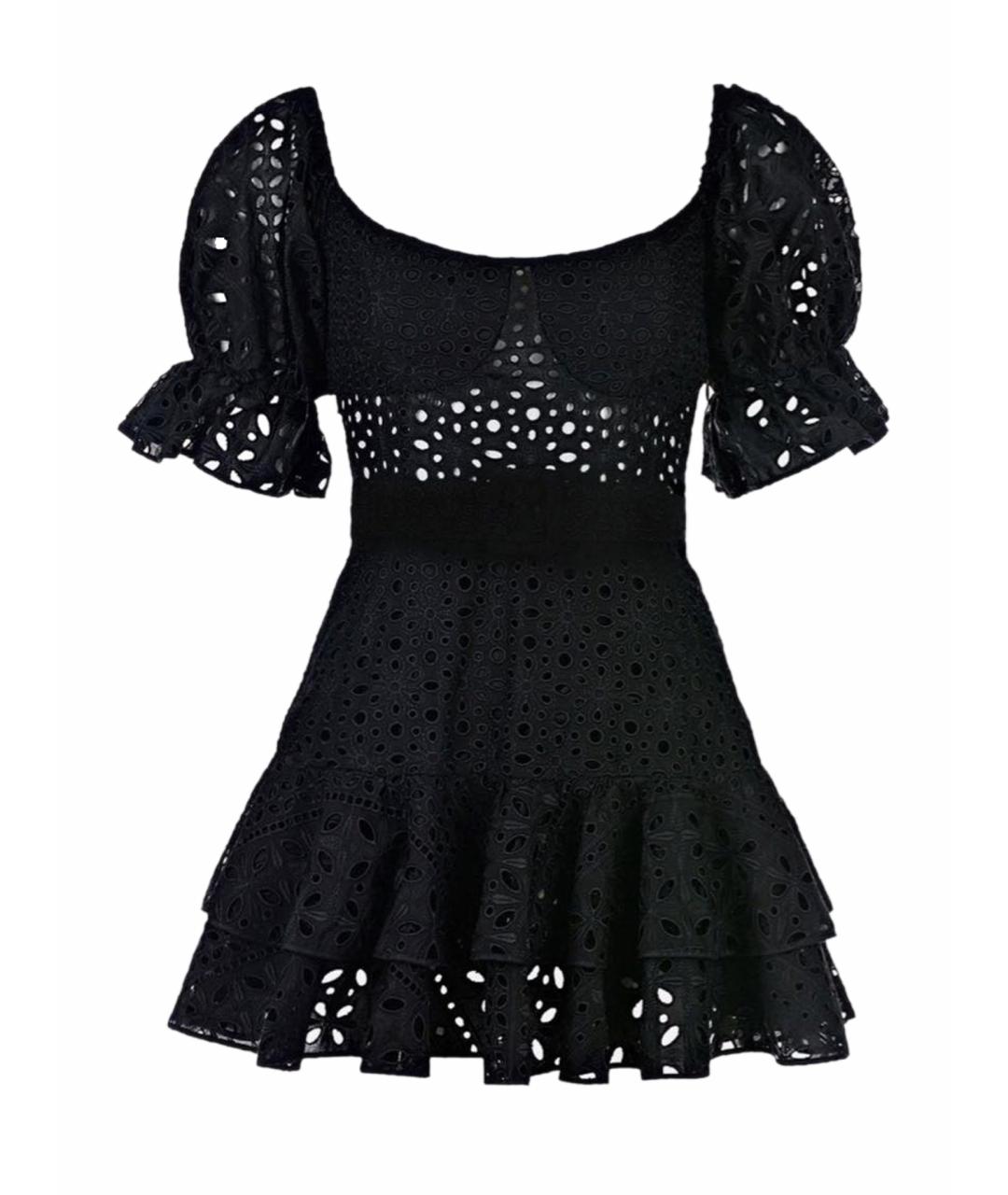 CHARO RUIZ Черное хлопковое повседневное платье, фото 1