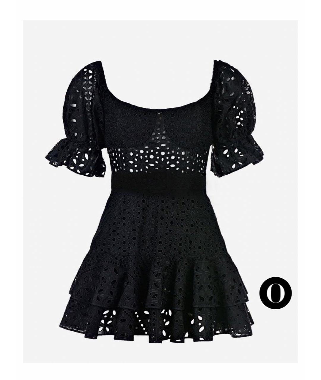 CHARO RUIZ Черное хлопковое повседневное платье, фото 4