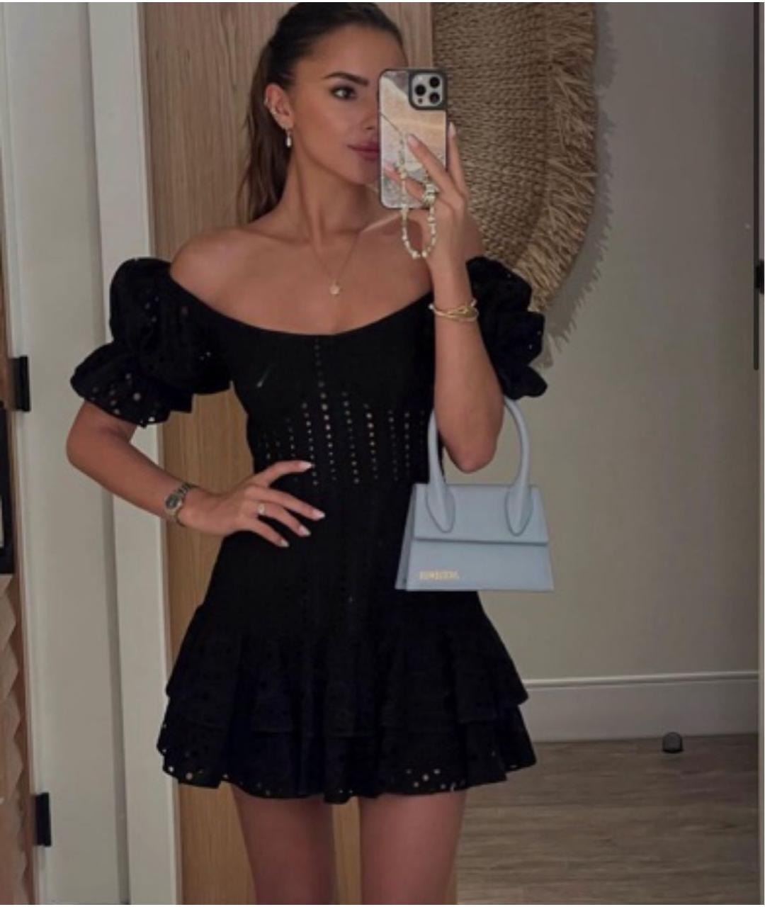 CHARO RUIZ Черное хлопковое повседневное платье, фото 2