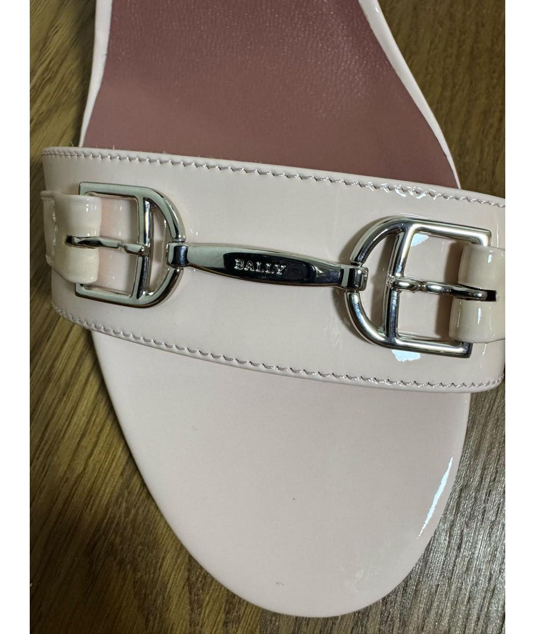 BALLY Розовые босоножки из лакированной кожи, фото 4