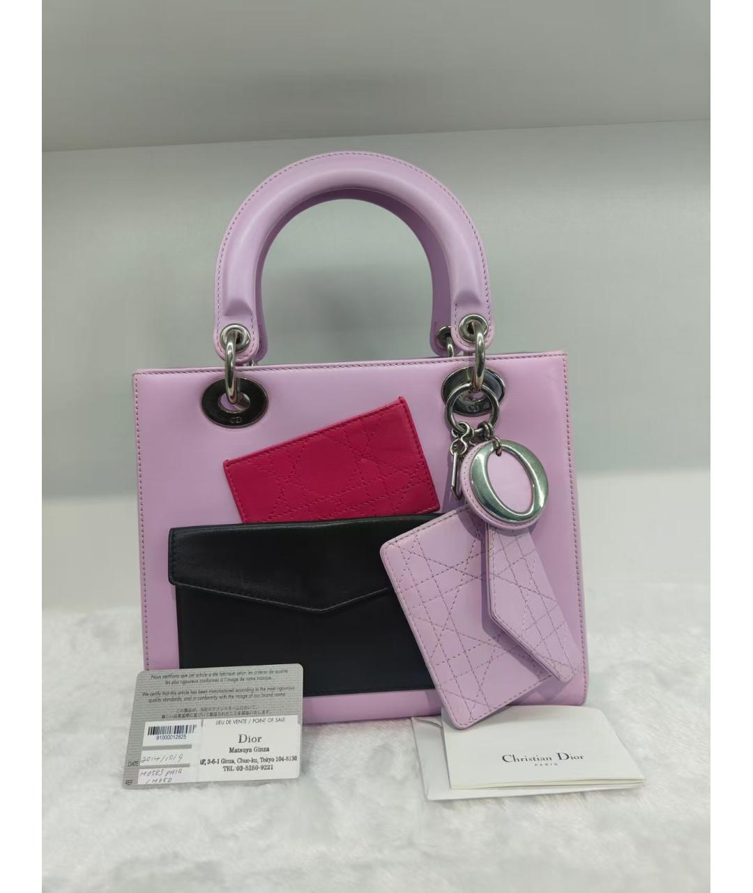 CHRISTIAN DIOR Розовая кожаная сумка через плечо, фото 2