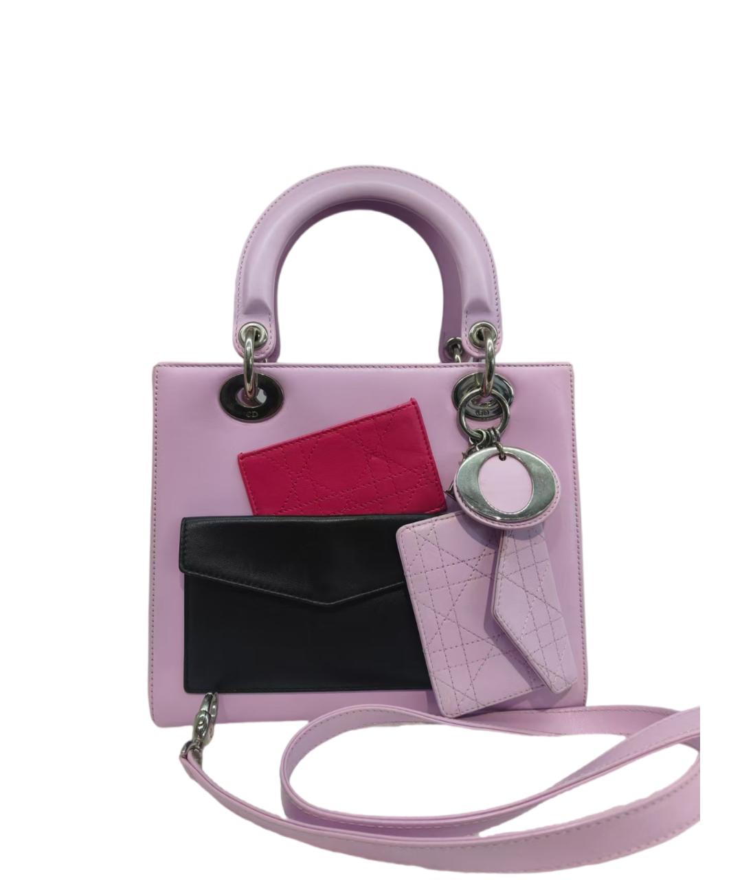 CHRISTIAN DIOR Розовая кожаная сумка через плечо, фото 7