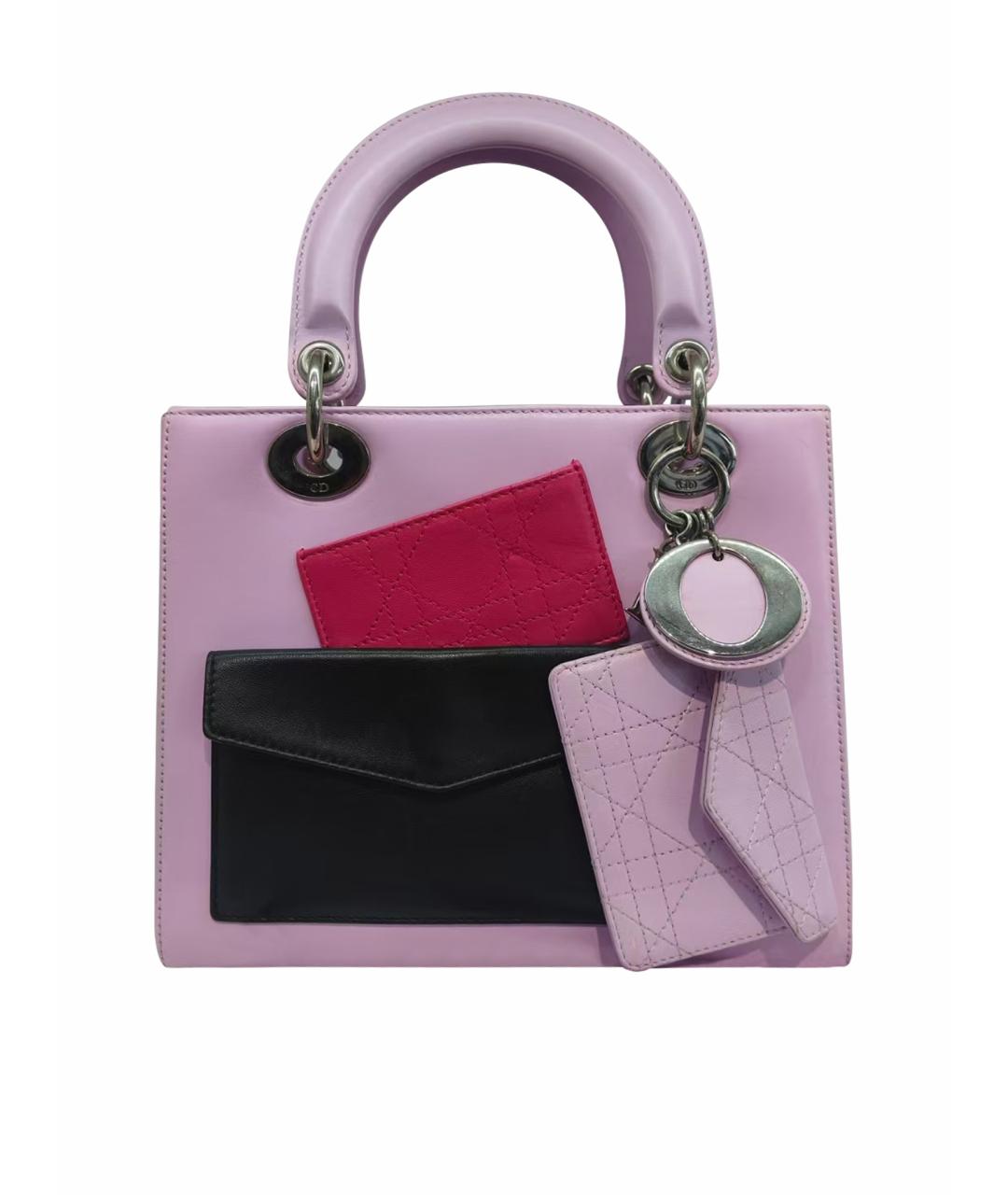 CHRISTIAN DIOR Розовая кожаная сумка через плечо, фото 1