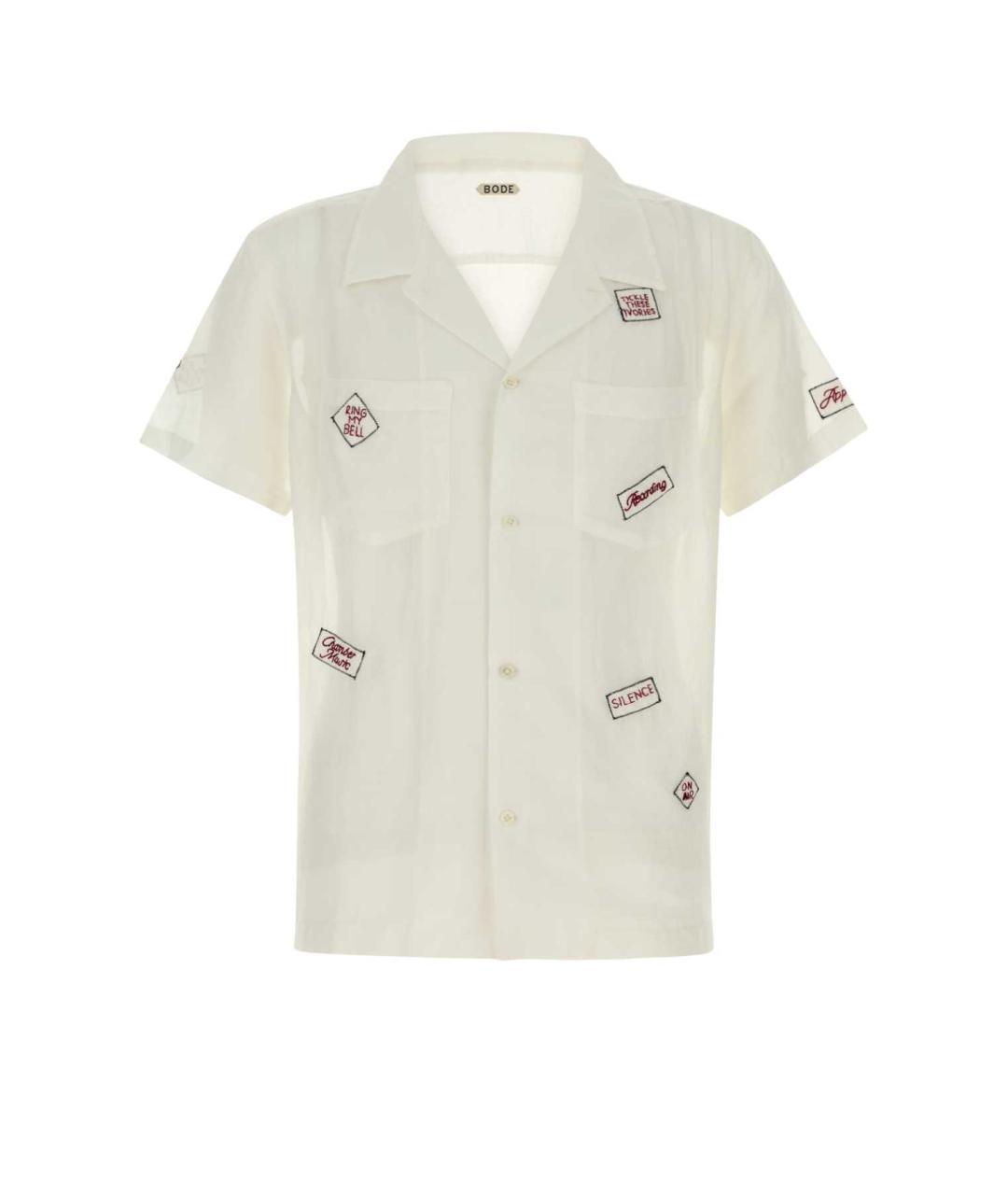 BODE Белая хлопко-шелковая кэжуал рубашка, фото 1
