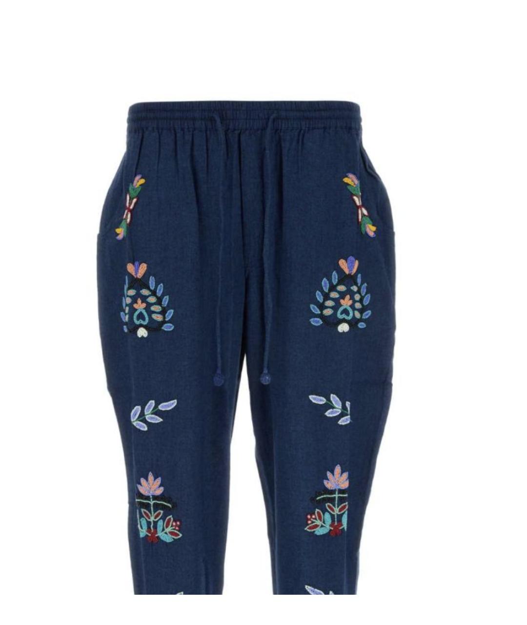 BAZISZT Синие хлопковые повседневные брюки, фото 3