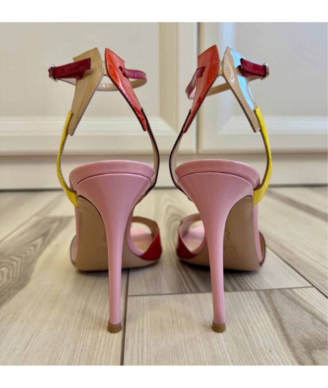 GIANVITO ROSSI Розовые босоножки из лакированной кожи, фото 3