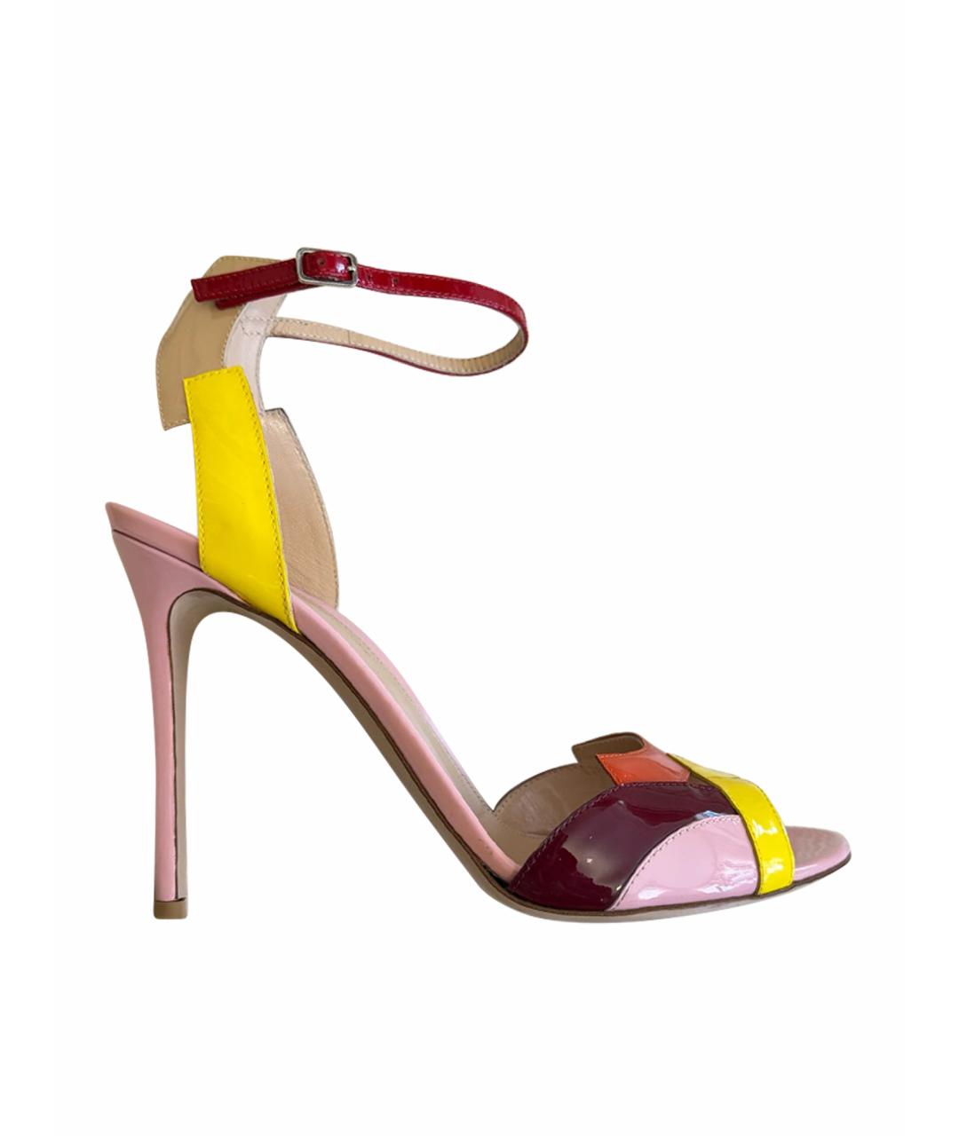 GIANVITO ROSSI Розовые босоножки из лакированной кожи, фото 1