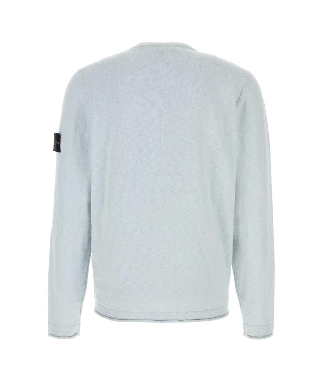 STONE ISLAND Голубой хлопковый джемпер / свитер, фото 2