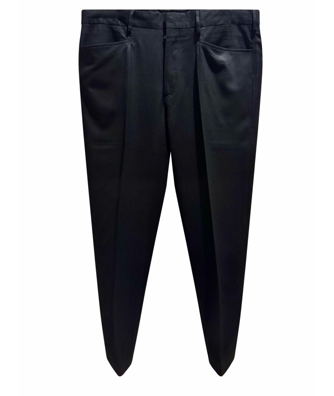 PRADA Черные шерстяные классические брюки, фото 1