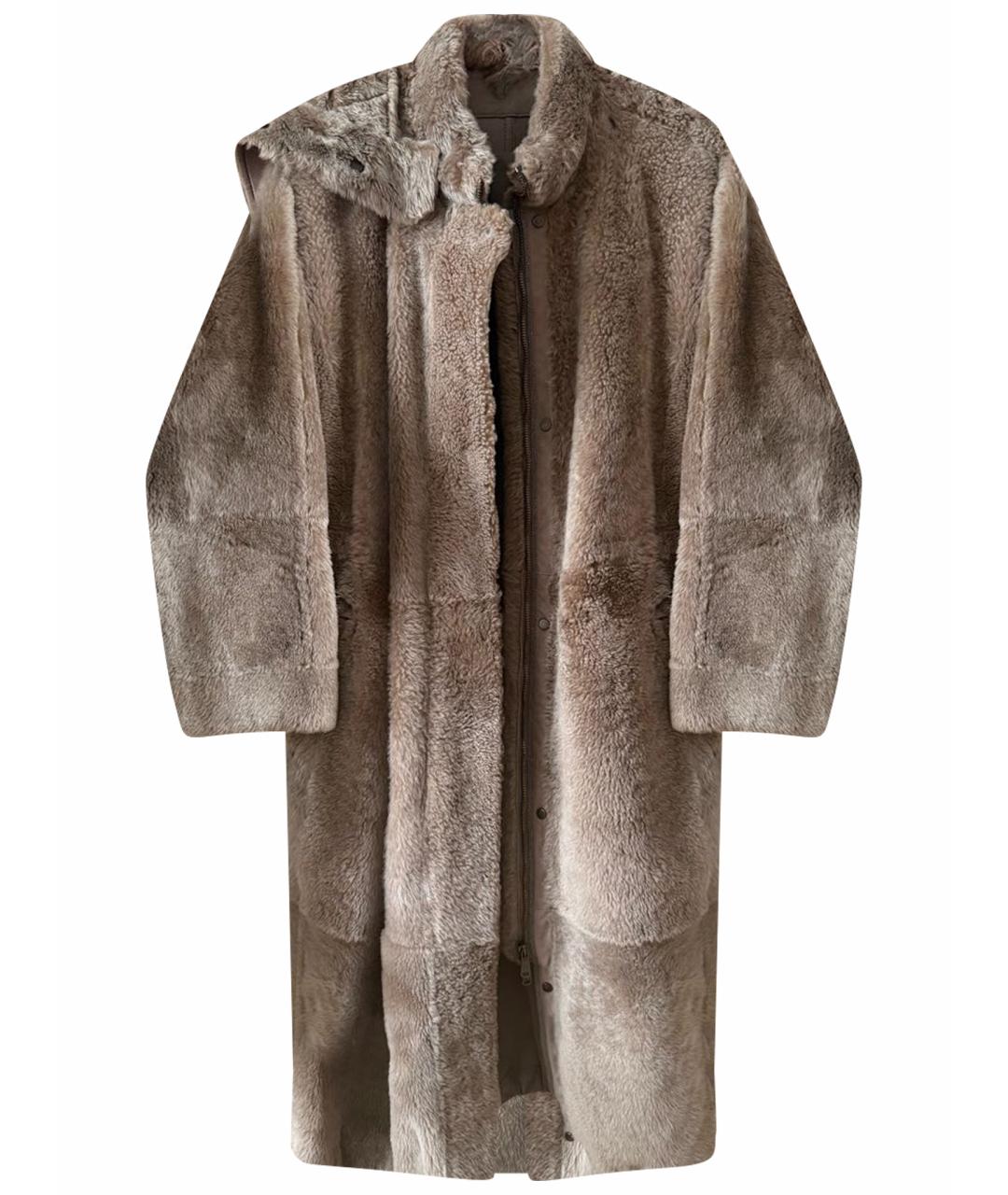 BRUNELLO CUCINELLI Коричневая меховая шуба, фото 1