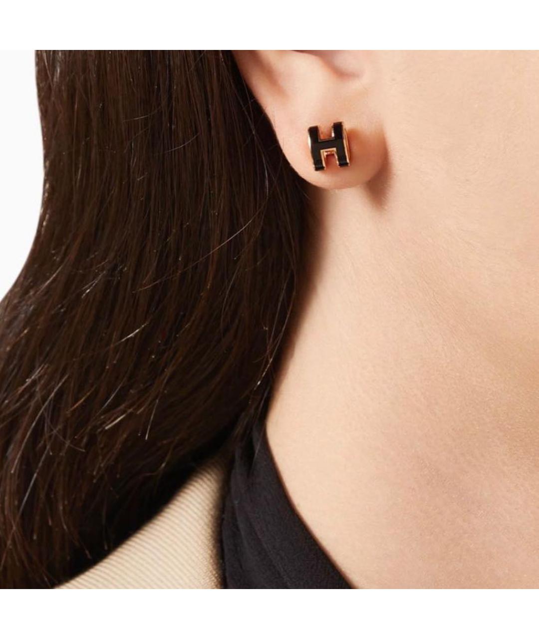 HERMES Черные серьги, фото 4