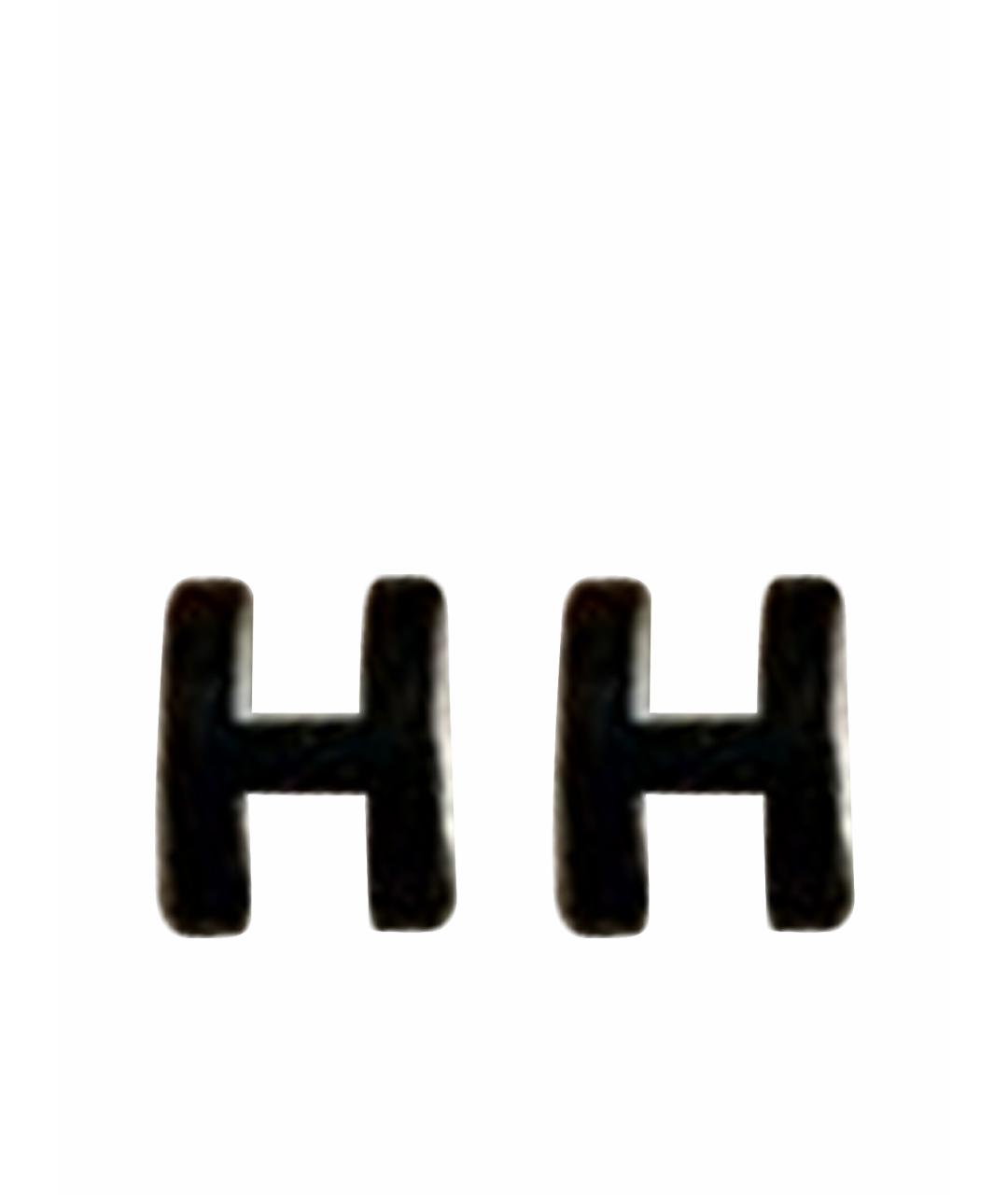 HERMES Черные серьги, фото 1