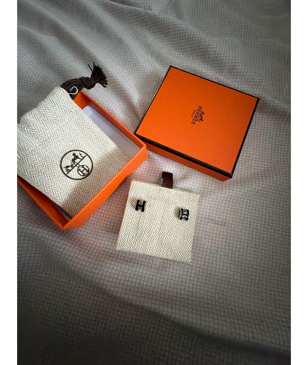 HERMES Черные серьги, фото 6