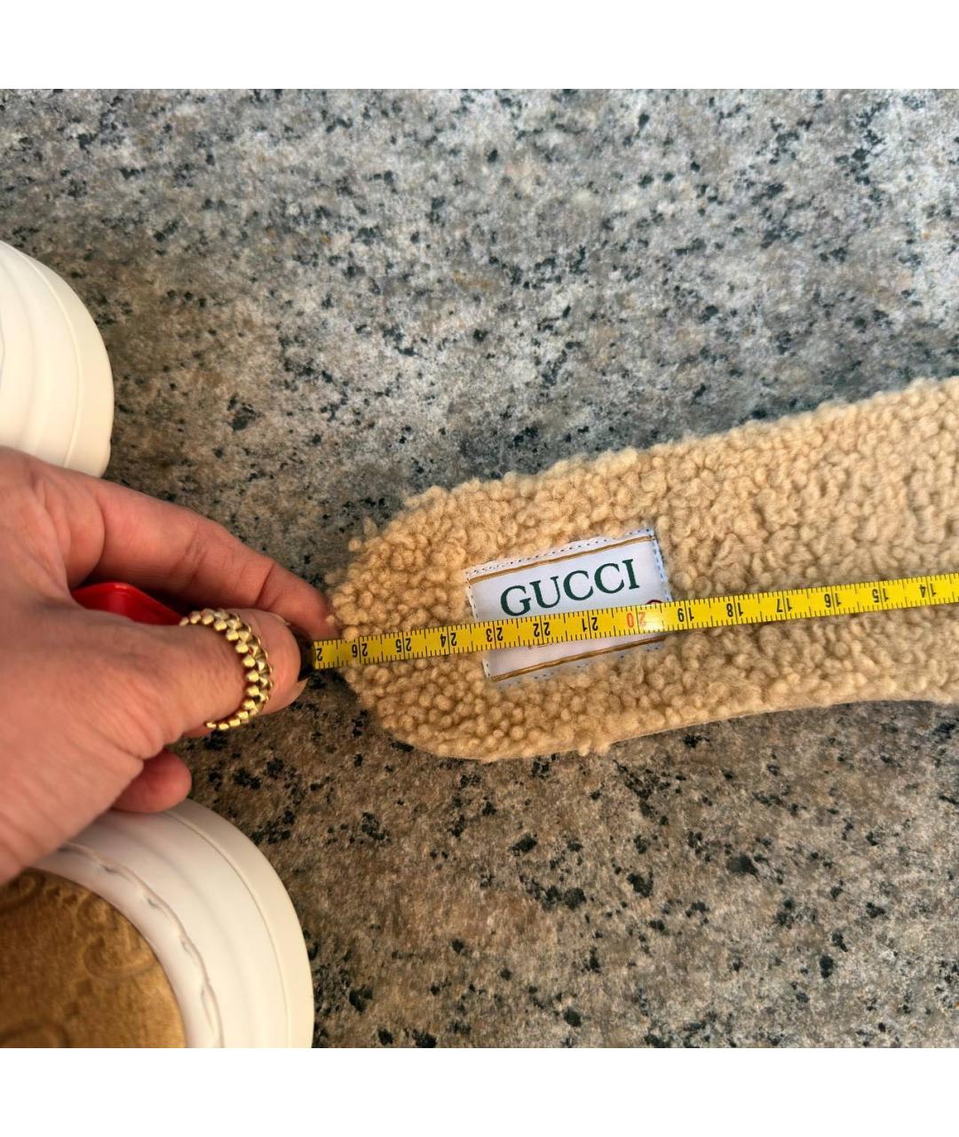 GUCCI Горчичные замшевые кеды, фото 7