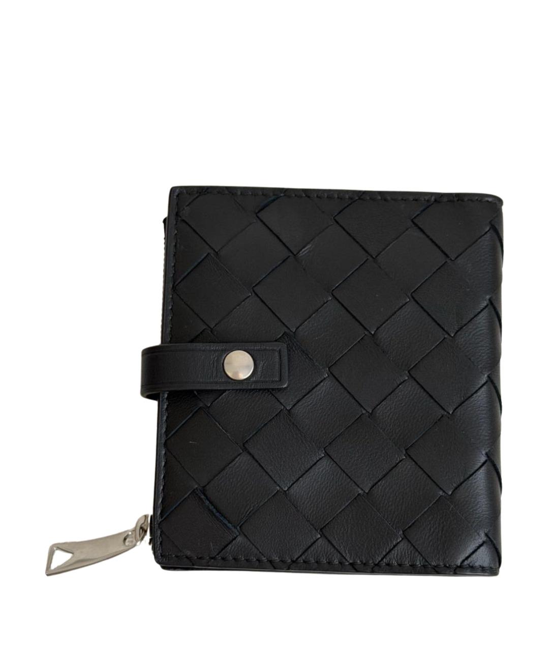 BOTTEGA VENETA Черный кожаный кошелек, фото 1