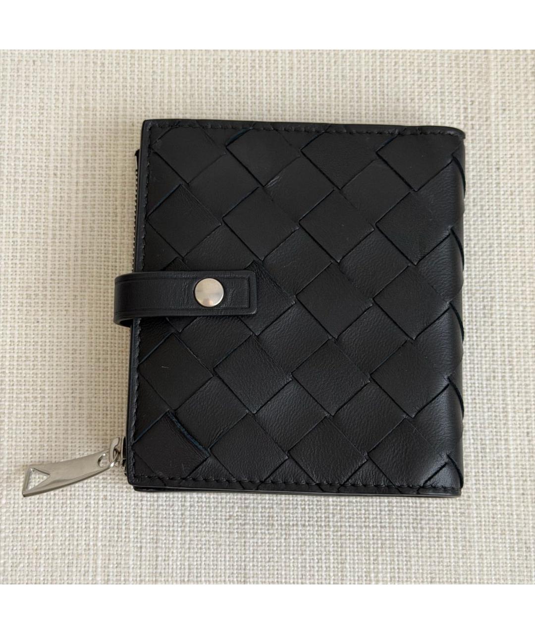 BOTTEGA VENETA Черный кожаный кошелек, фото 7