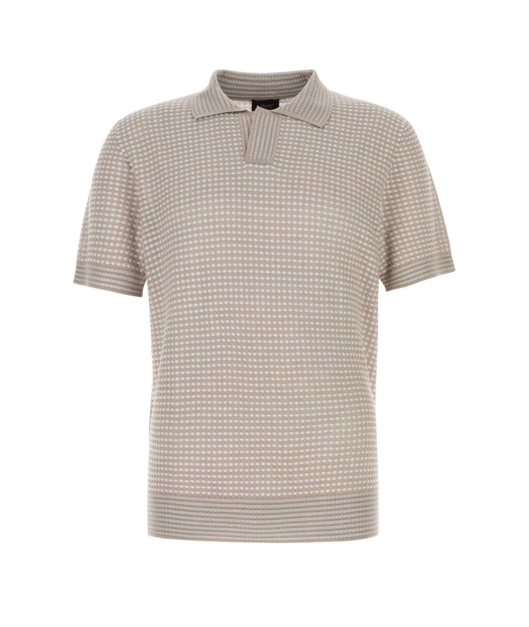BRIONI Бежевое поло с коротким рукавом, фото 1