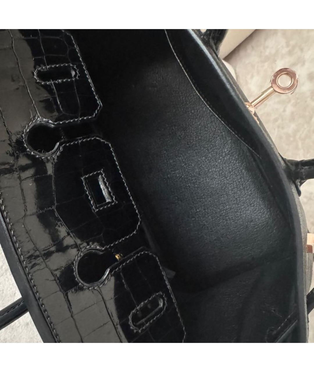 HERMES Черная кожаная сумка с короткими ручками, фото 4
