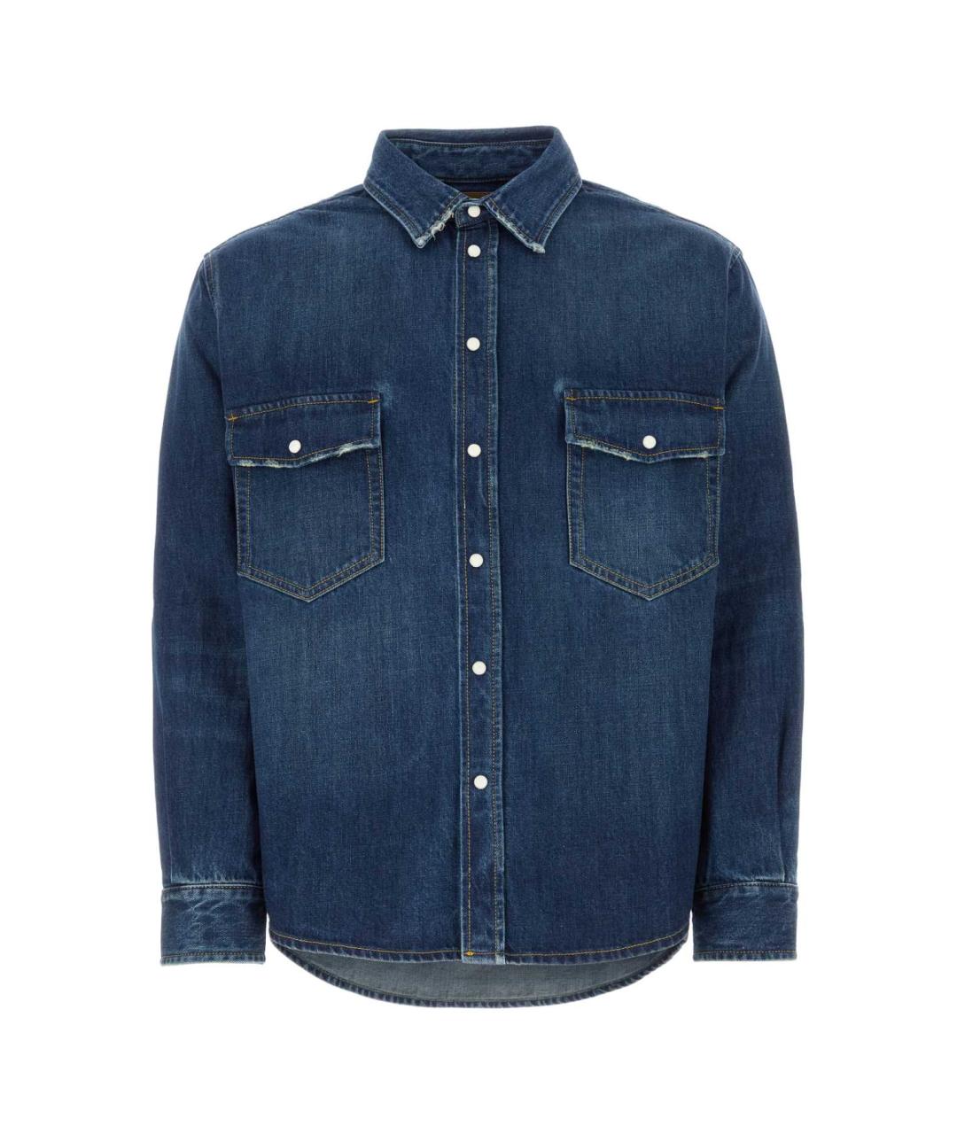 1989 STUDIO Синяя хлопковая кэжуал рубашка, фото 1
