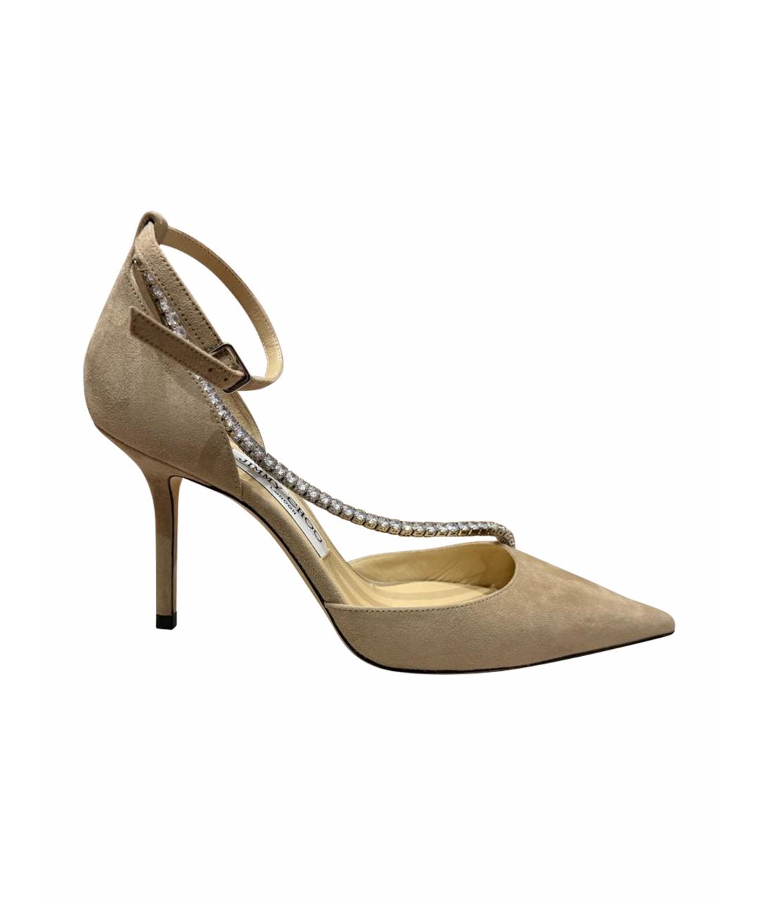 JIMMY CHOO Бежевые замшевые туфли, фото 1