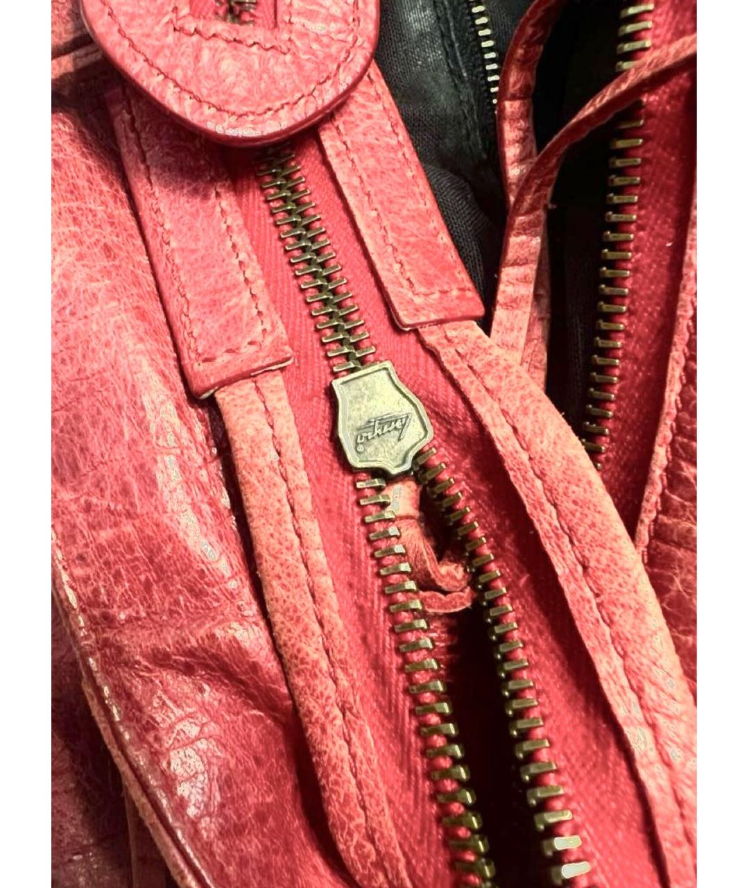 BALENCIAGA Красная кожаная сумка через плечо, фото 5