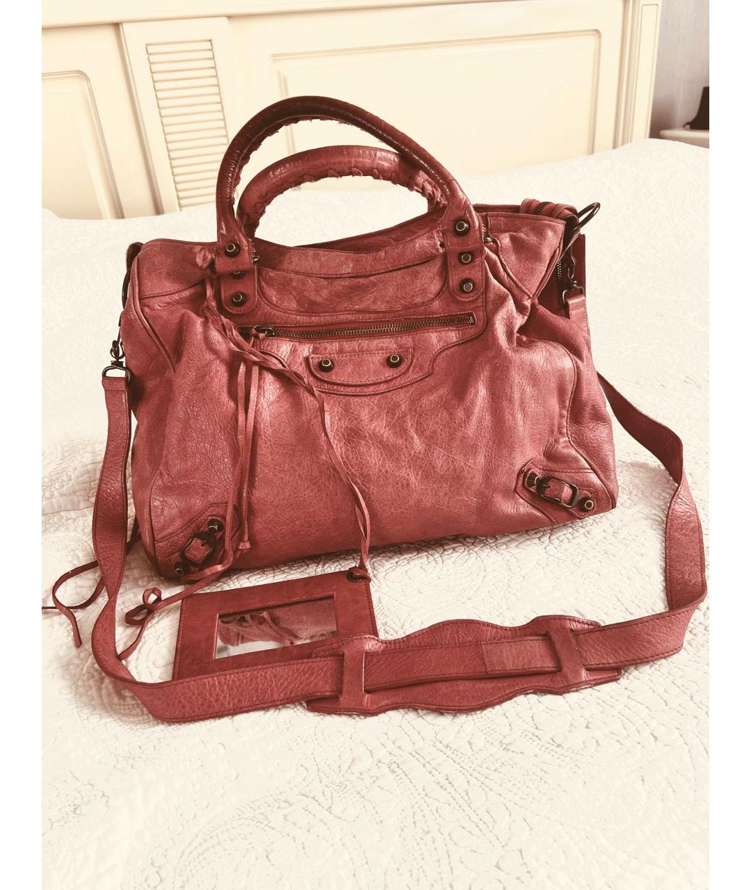 BALENCIAGA Красная кожаная сумка через плечо, фото 7