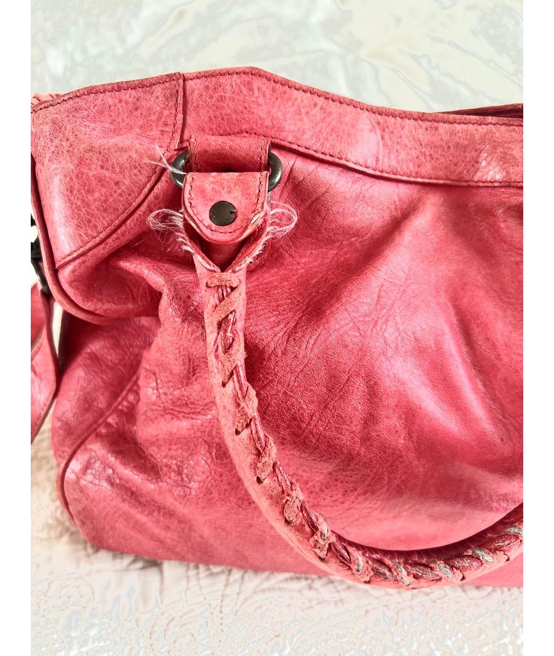 BALENCIAGA Красная кожаная сумка через плечо, фото 3