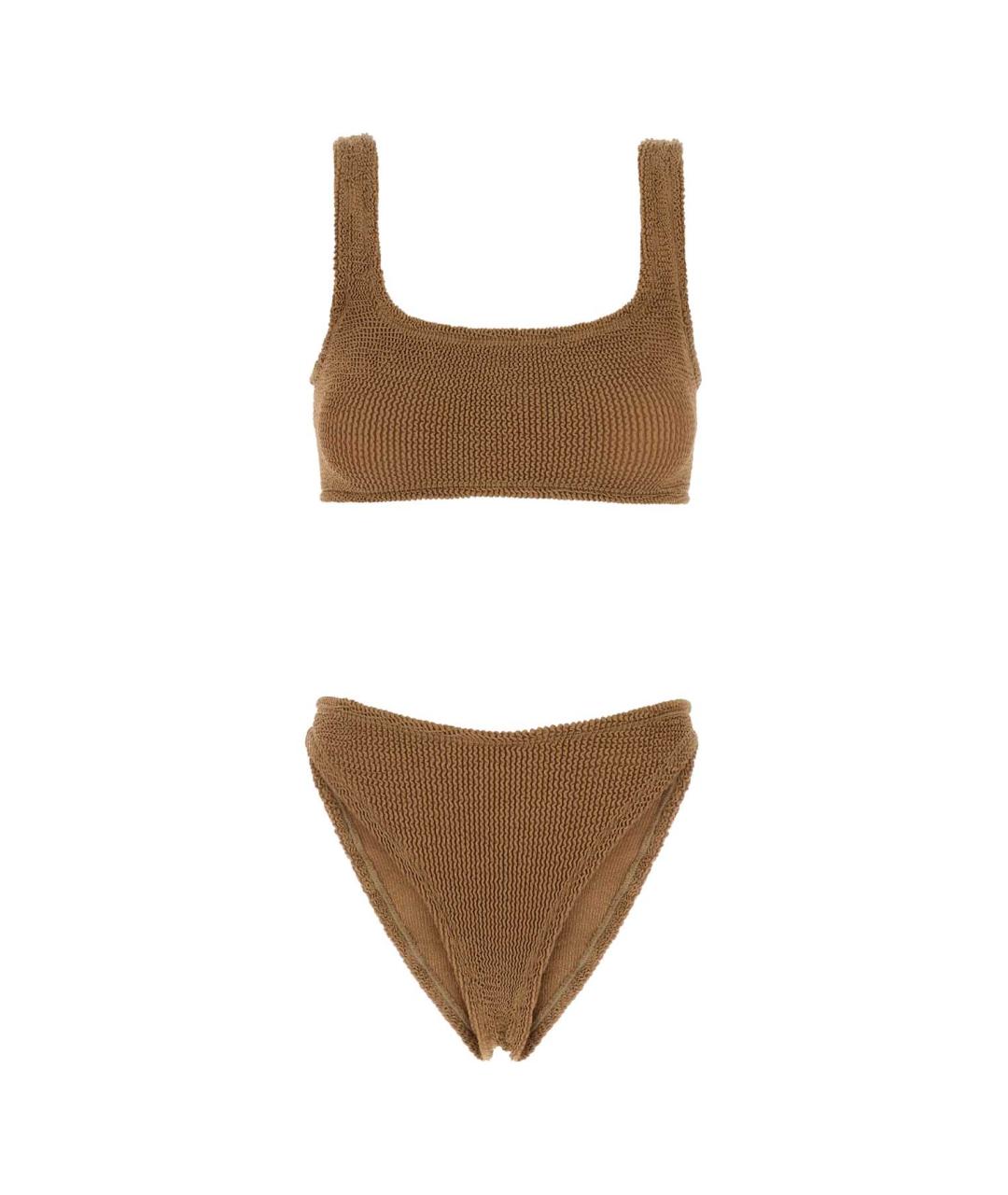 HUNZA G Бежевый полиамидовый купальник, фото 1