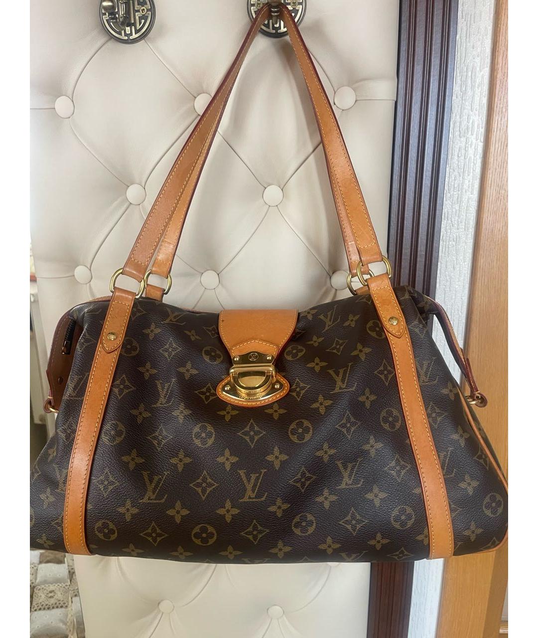 LOUIS VUITTON Коричневая сумка с короткими ручками из искусственной кожи, фото 2