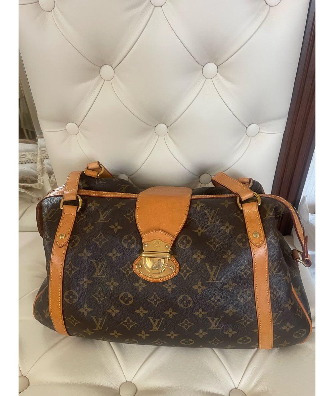 LOUIS VUITTON Коричневая сумка с короткими ручками из искусственной кожи, фото 3