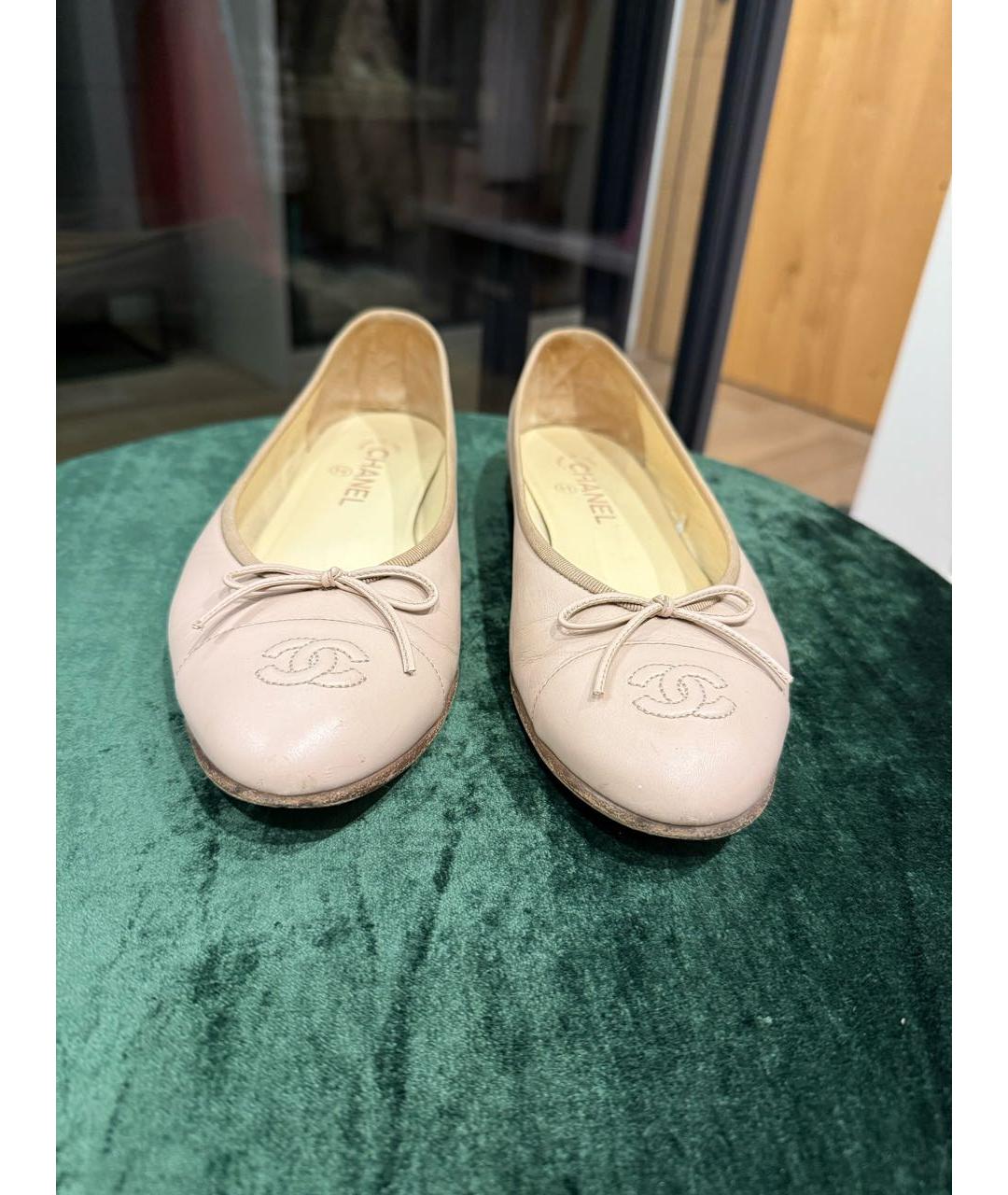 CHANEL Розовые кожаные балетки, фото 2