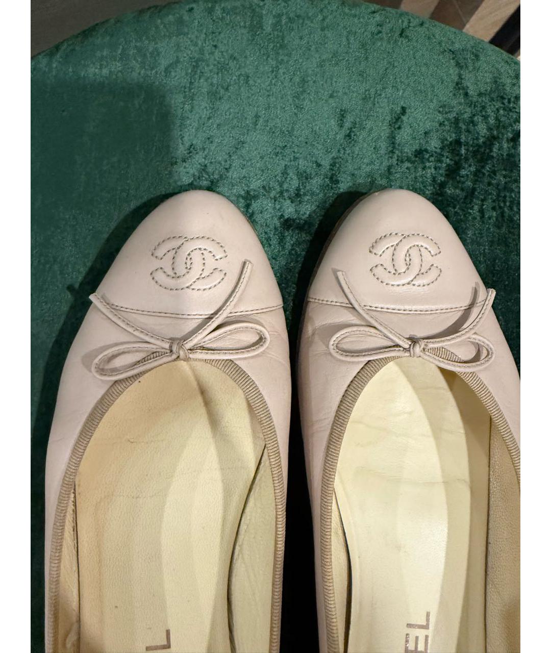 CHANEL Розовые кожаные балетки, фото 8