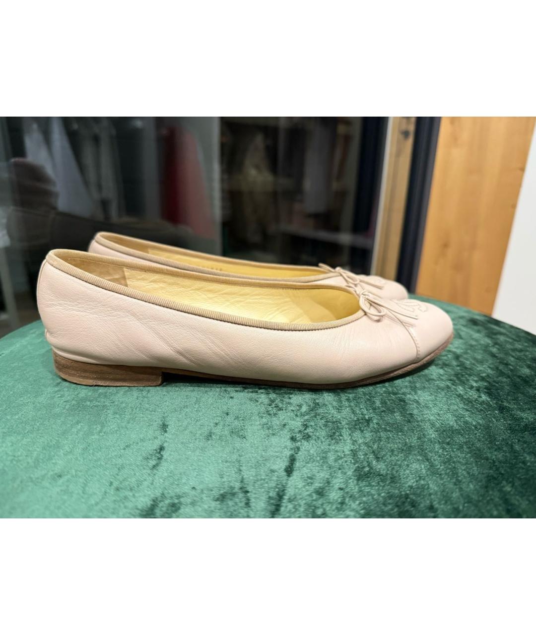 CHANEL Розовые кожаные балетки, фото 9