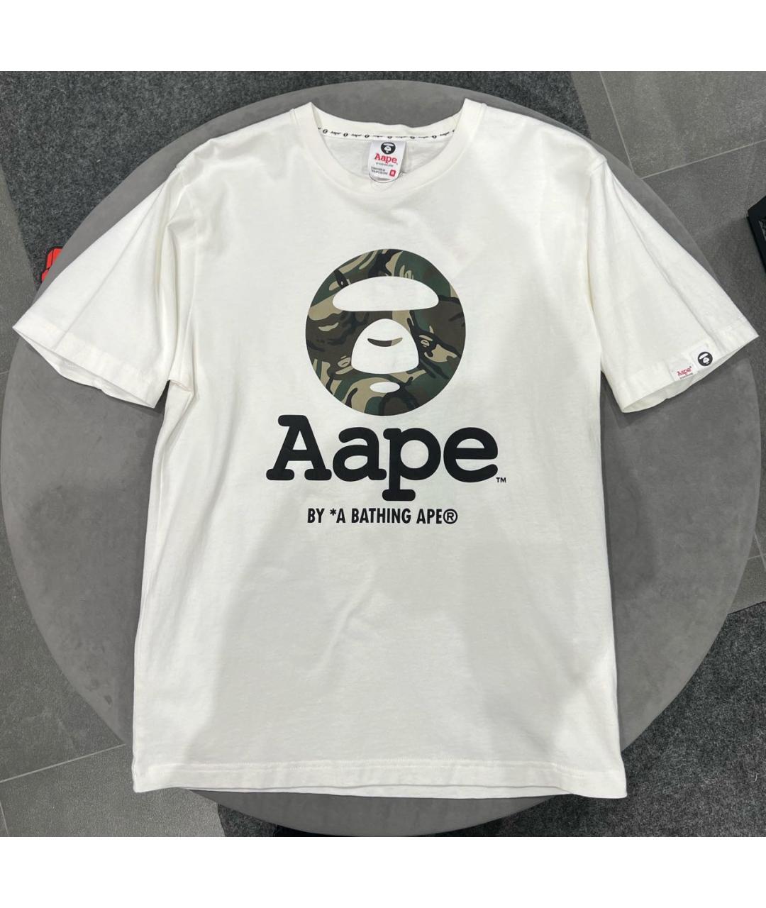 A BATHING APE Белая хлопковая футболка, фото 6