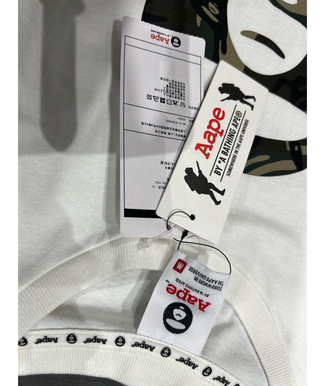 A BATHING APE Белая хлопковая футболка, фото 3