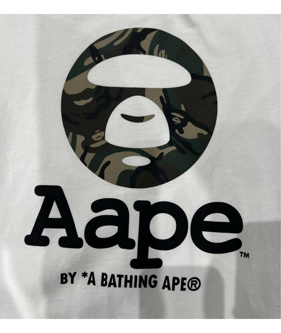 A BATHING APE Белая хлопковая футболка, фото 4