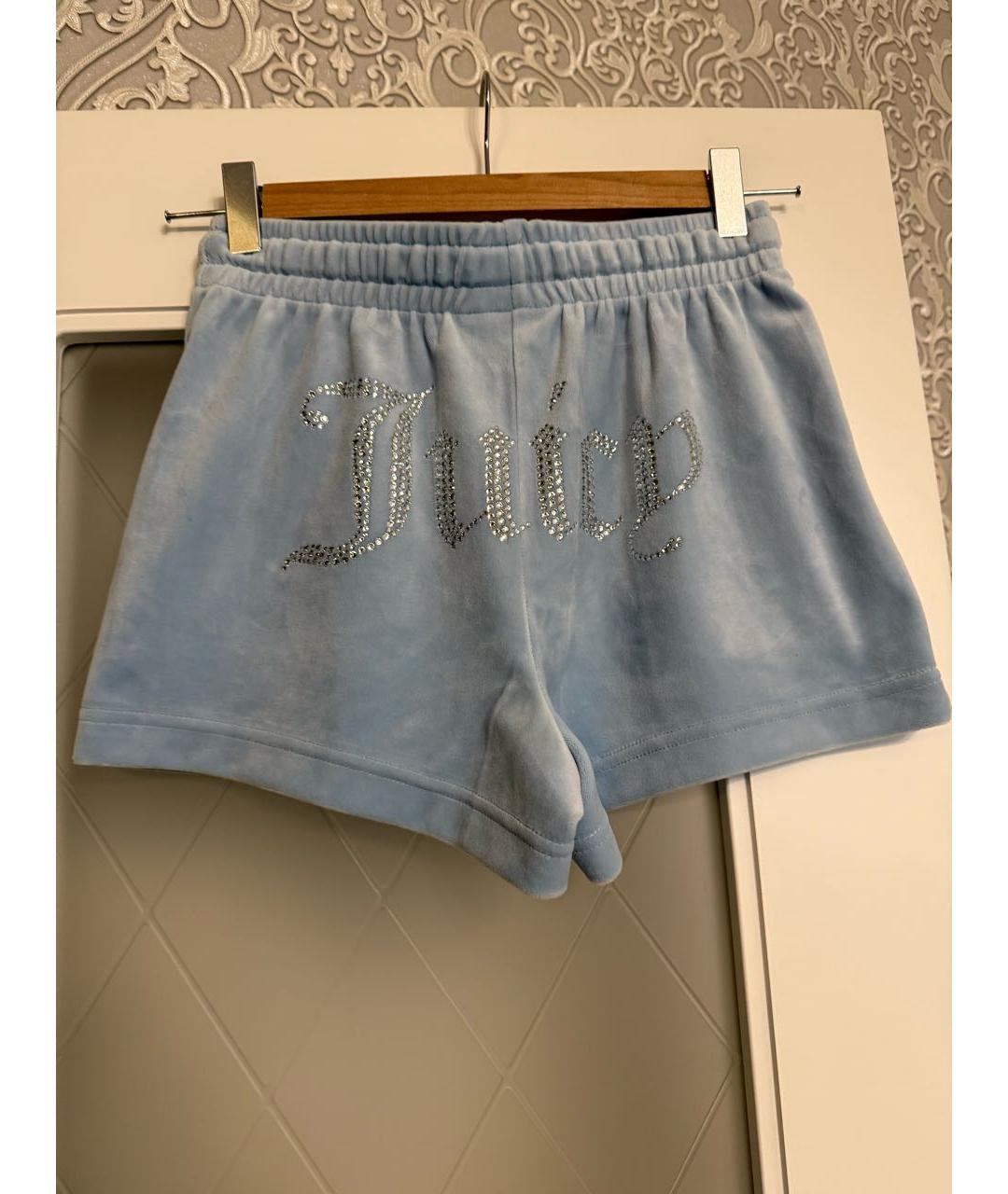 JUICY COUTURE Голубые полиэстеровые шорты, фото 2