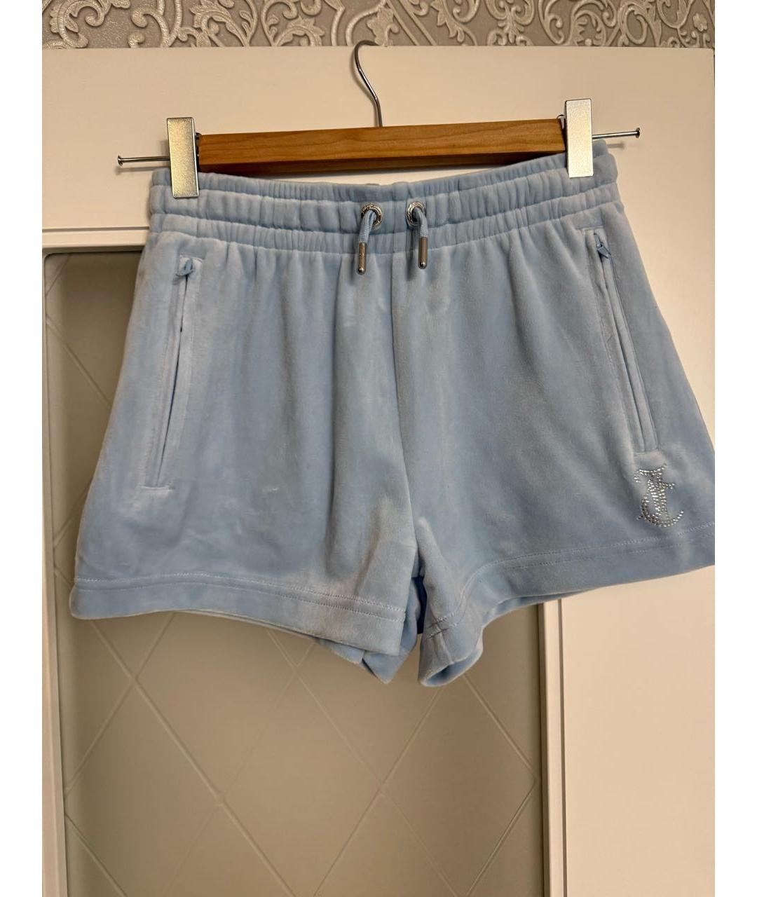 JUICY COUTURE Голубые полиэстеровые шорты, фото 6