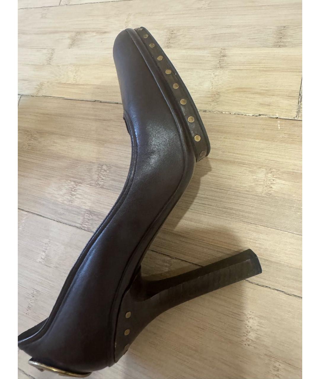 GUCCI Бордовые кожаные туфли, фото 7