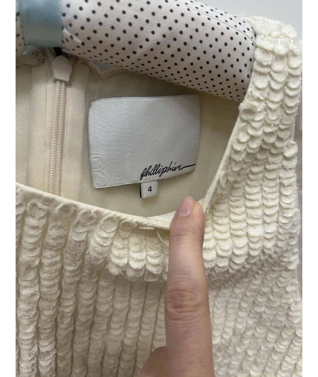 3.1 PHILLIP LIM Белое шелковое коктейльное платье, фото 7