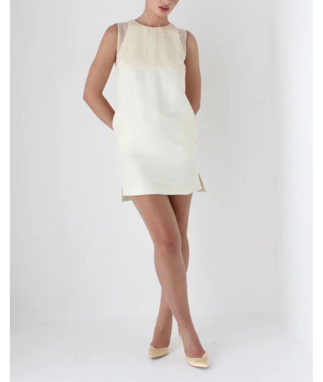 3.1 PHILLIP LIM Белое шелковое коктейльное платье, фото 9