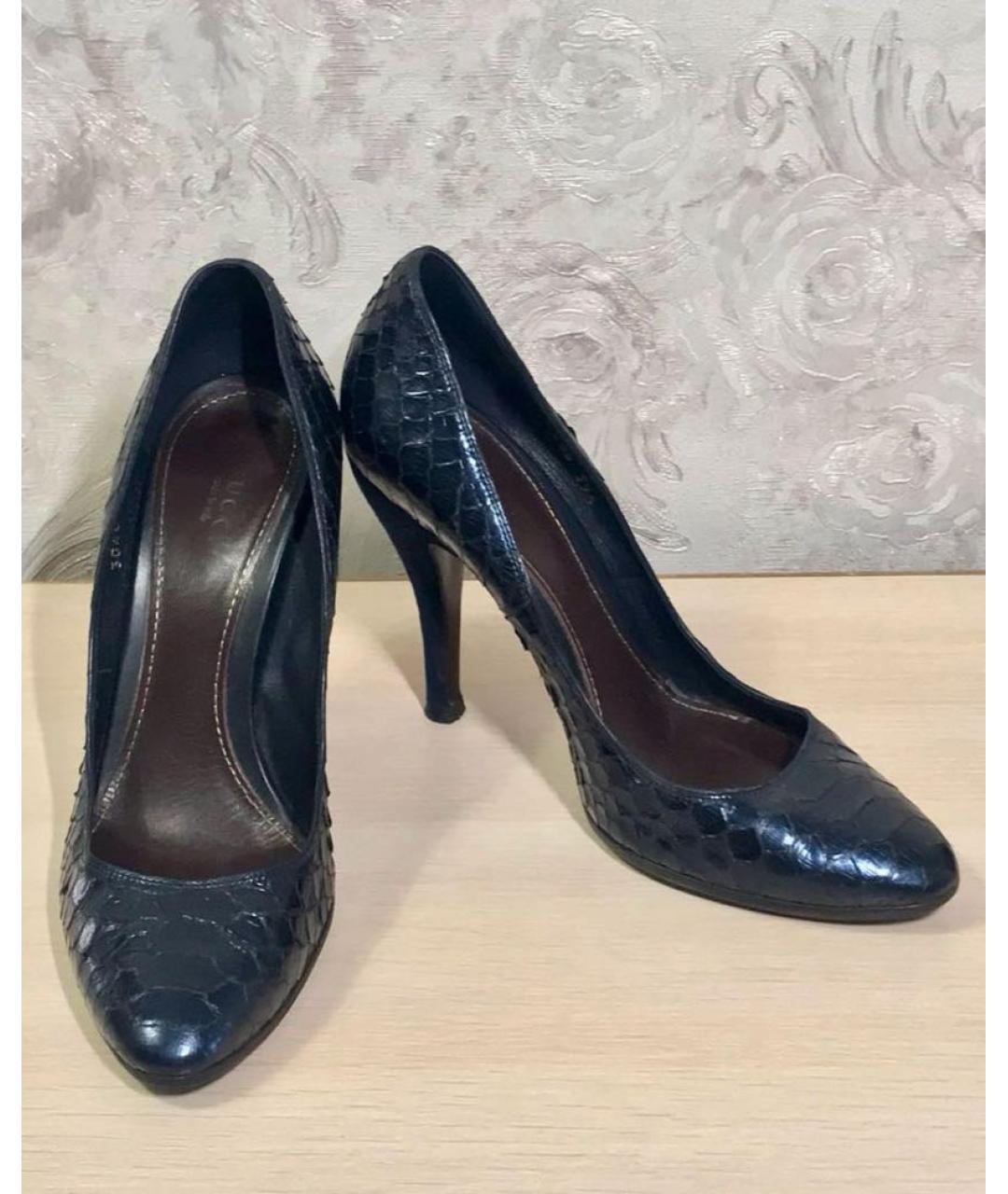 GUCCI Синие туфли из экзотической кожи, фото 3